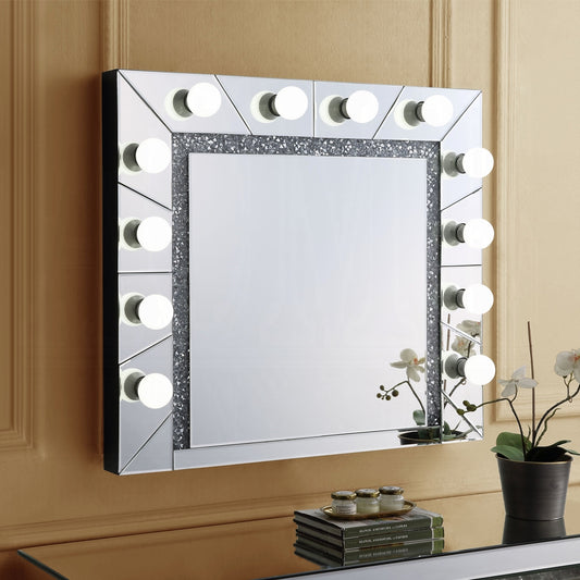 Noralie Mirrored & Faux Diamonds Accent Mirror