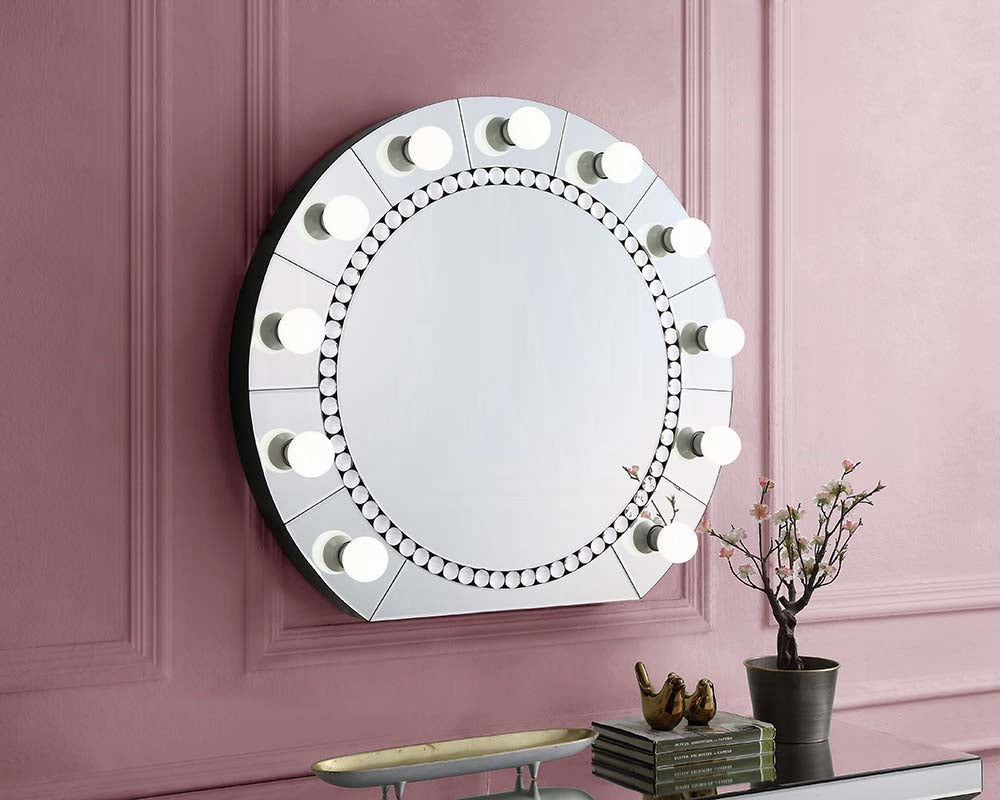 Farai Accent Mirrored & Faux Crystal Diamonds Mirror