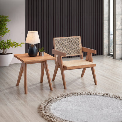 Velentina Rattan & Natural Finish Accent Chair