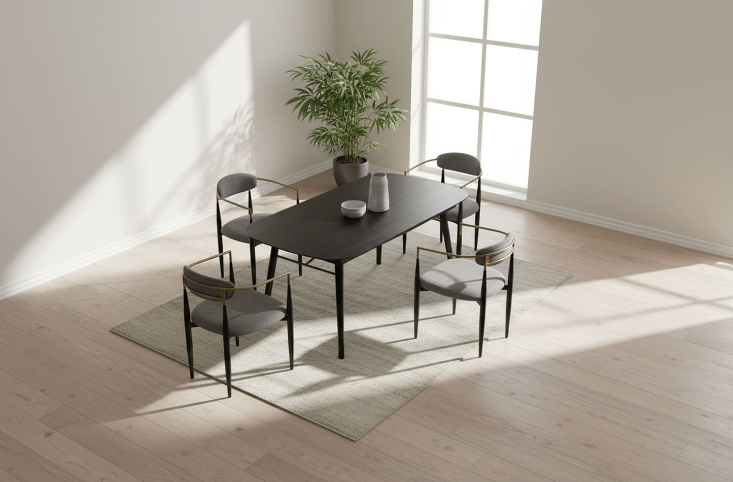 Addax Black Extendable Dining Table