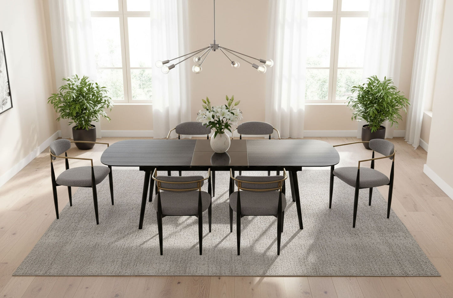 Addax Black Extendable Dining Table