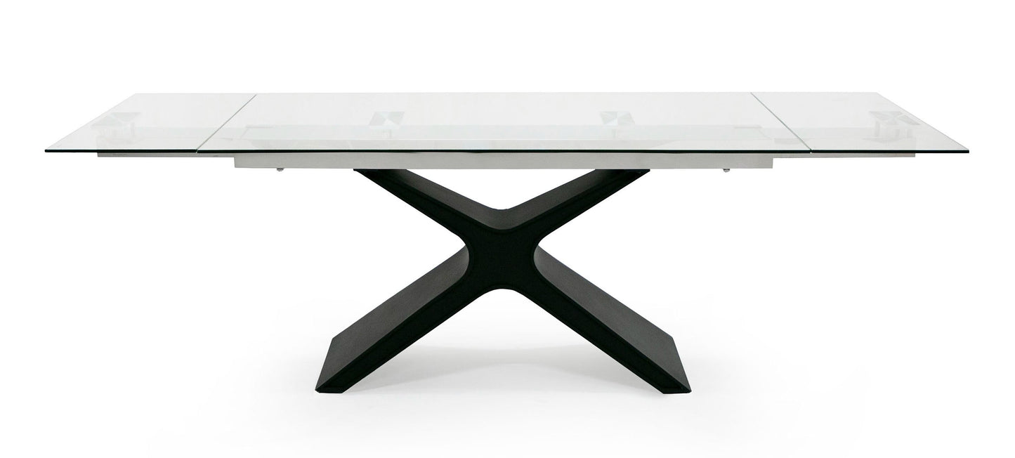 Modrest Adler - Modern Black Glass Extendable 63"/94.5" Dining Table