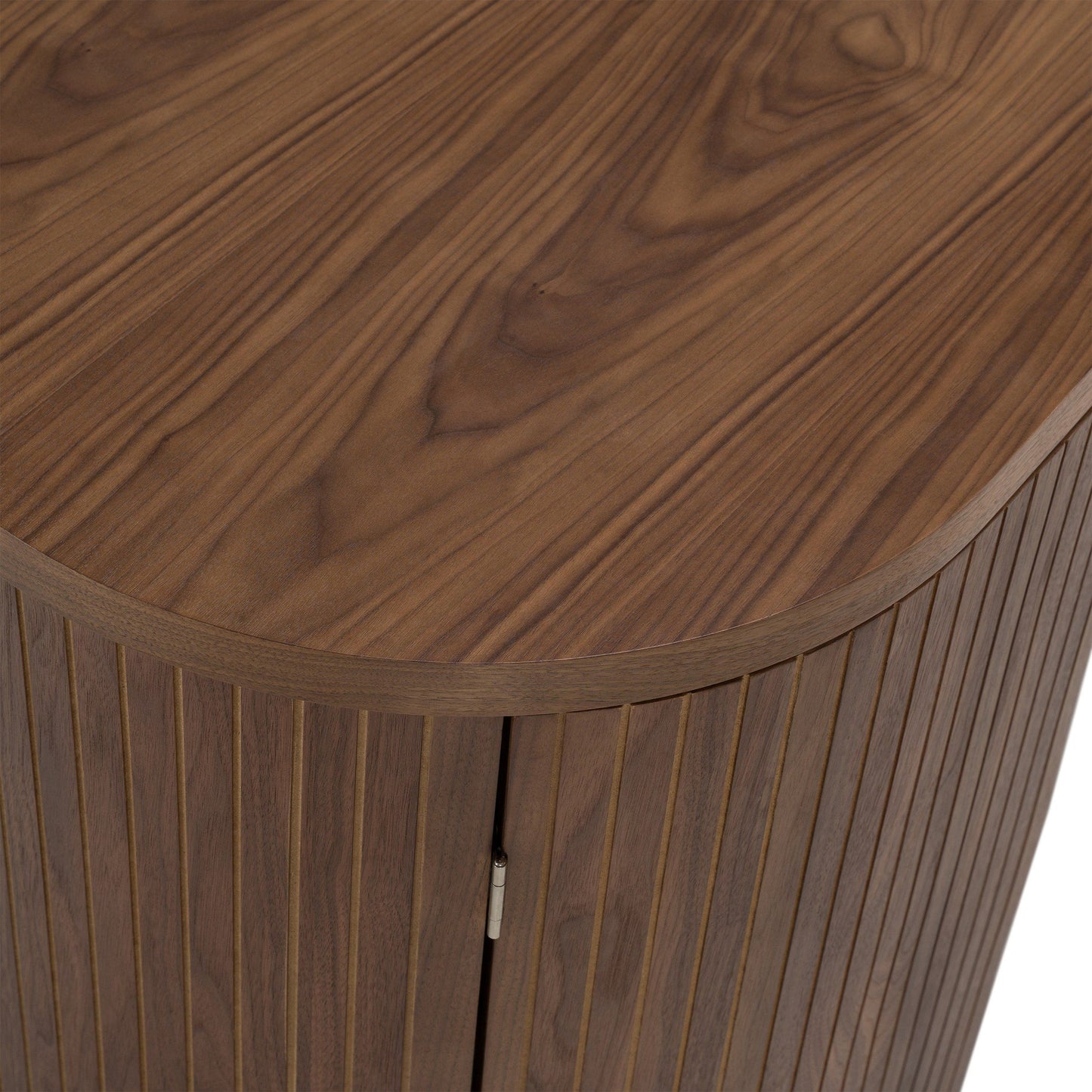 Albrite Modern Walnut Veneer Writing Desk with Cabinet and Drawers – 70"