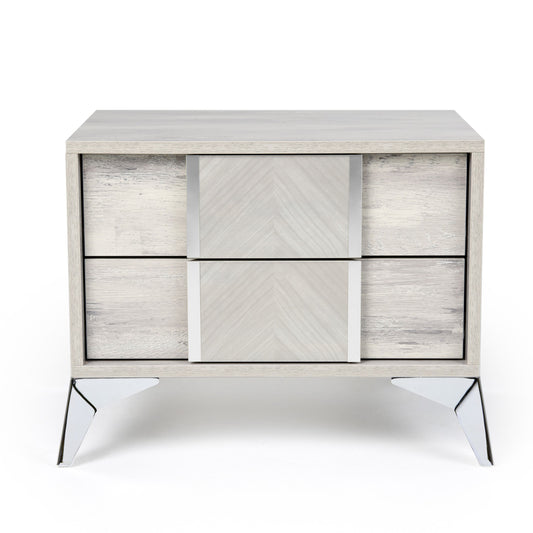 Alexa Light Grey Gloss Nightstand