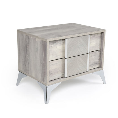 Alexa Light Grey Gloss Nightstand