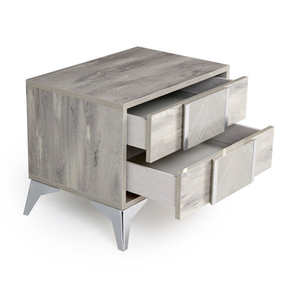 Alexa Light Grey Gloss Nightstand