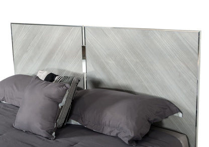 Alexa Italian Light Grey Gloss Platform Bed