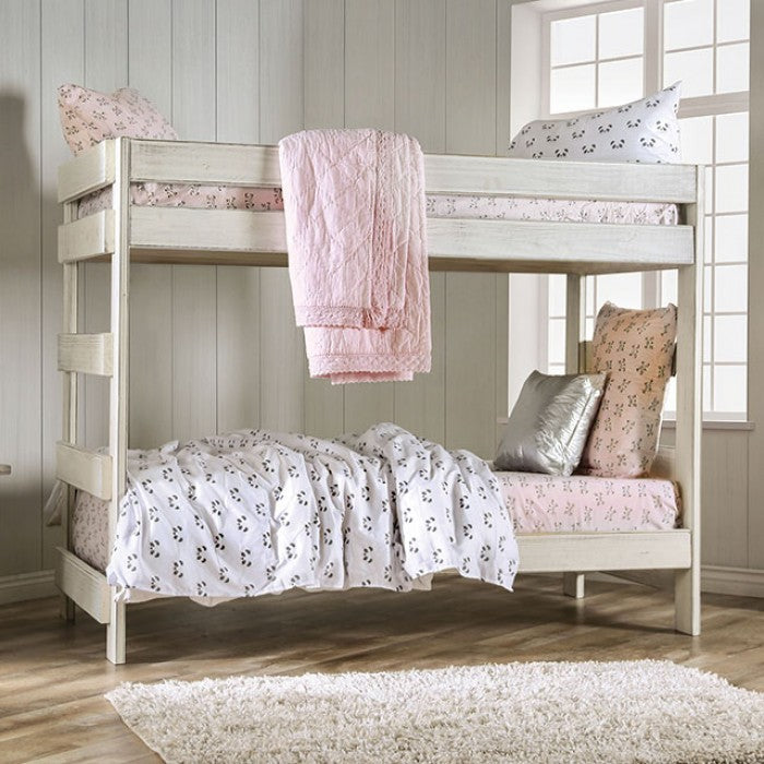 Arlette Two Slat Kits Twin Over Twin Bunk Bed