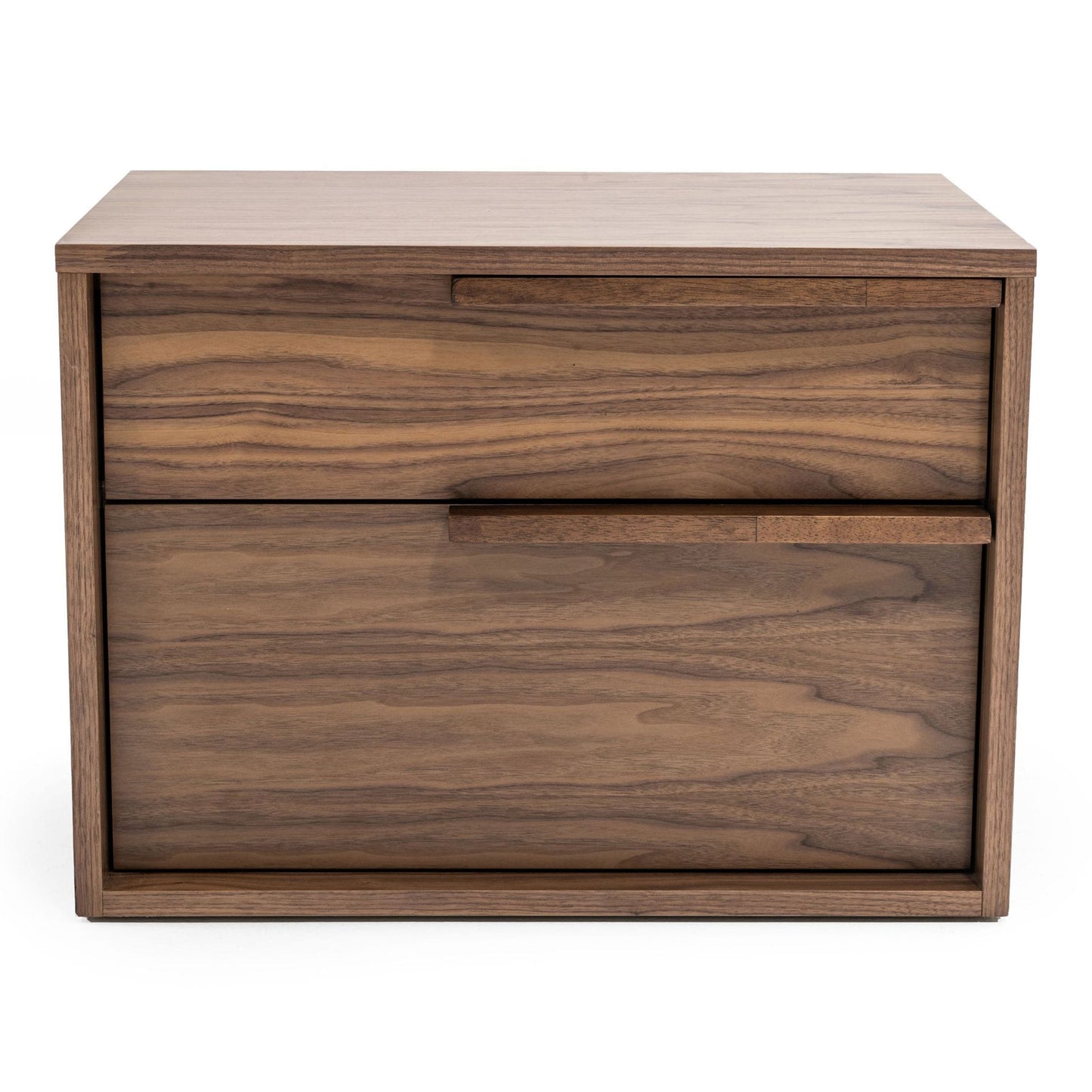 Amberlie Walnut Two-Drawer Nightstand