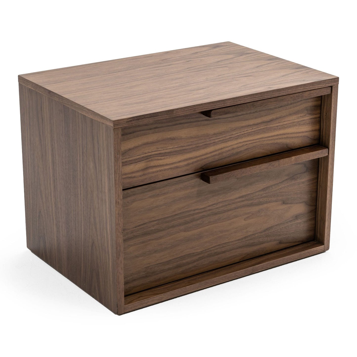 Amberlie Walnut Two-Drawer Nightstand