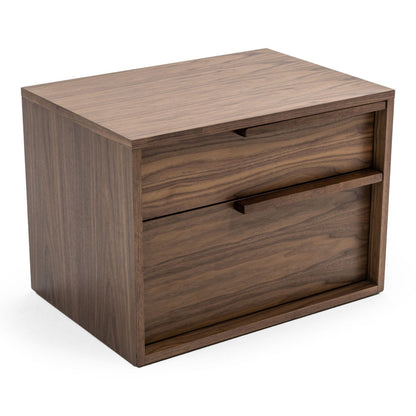 Amberlie Walnut Two-Drawer Nightstand