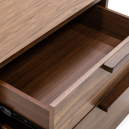 Amberlie Walnut Two-Drawer Nightstand