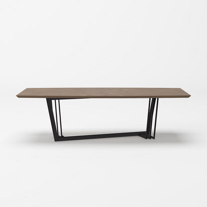 Modrest Gilroy Dining Table – Modern Walnut Wood with Bold Black Finish