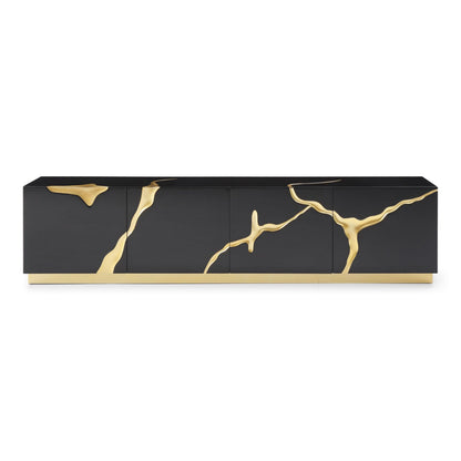 Aspen Black and Gold 4-Door Media Console