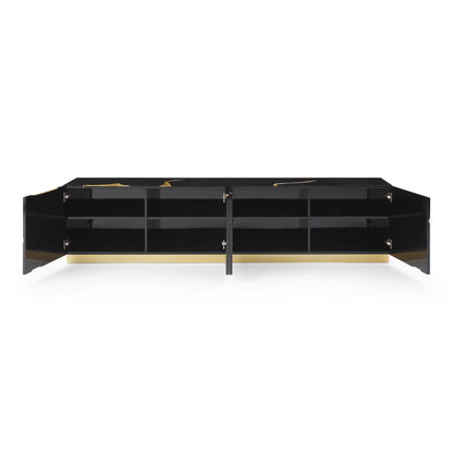 Aspen Black and Gold 4-Door Media Console