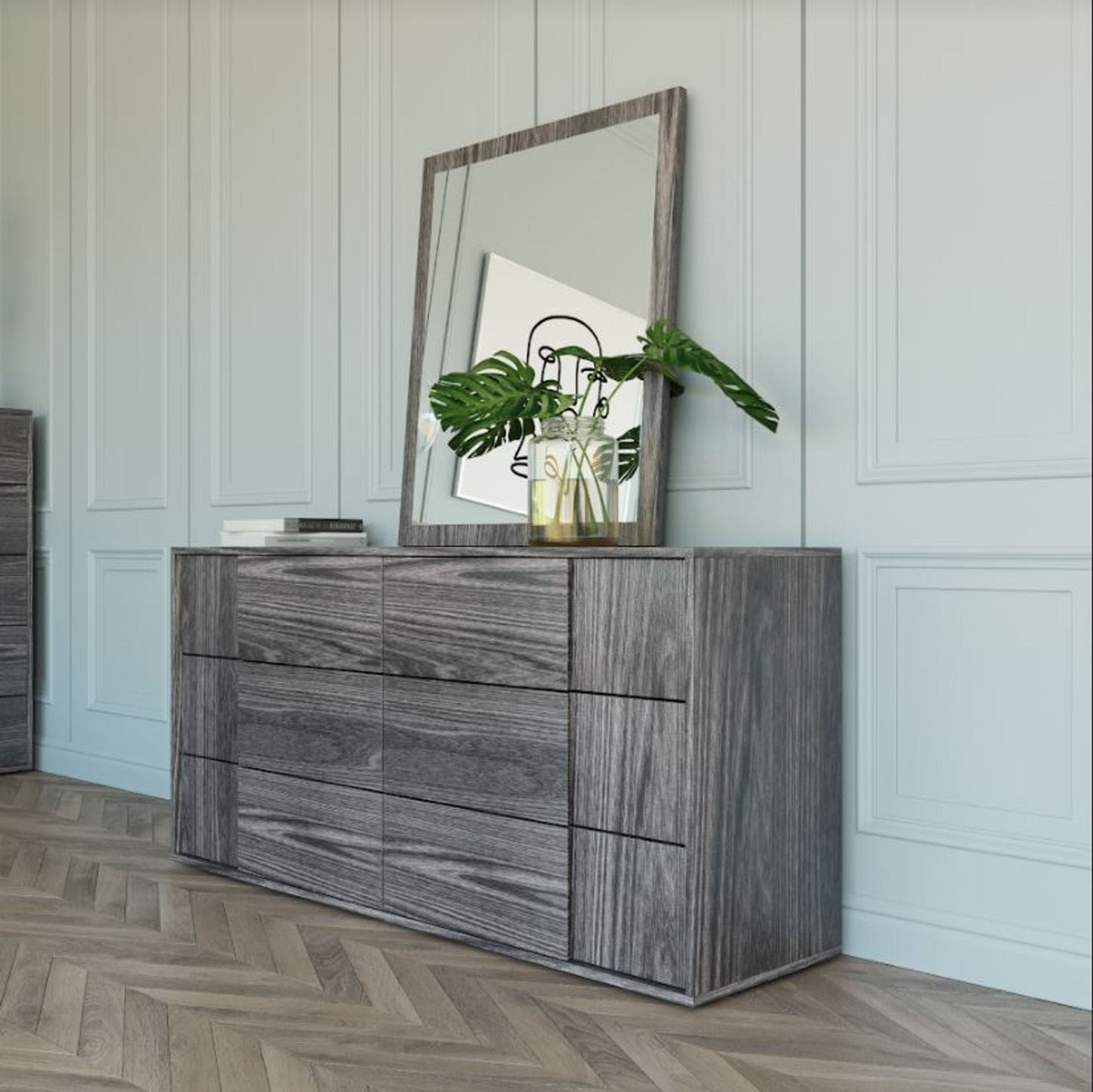 Asus Italian Elm Grey 6-Drawer Dresser