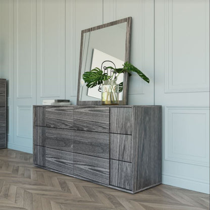 Asus Italian Elm Grey 6-Drawer Dresser