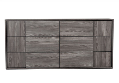 Asus Italian Elm Grey 6-Drawer Dresser