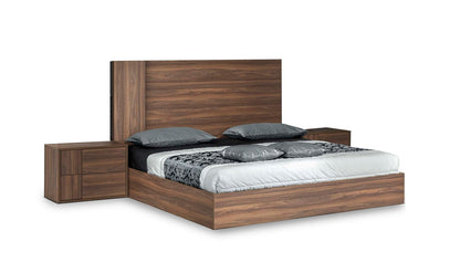 Asus Italian Walnut Bedroom Set with High Headboard Bed