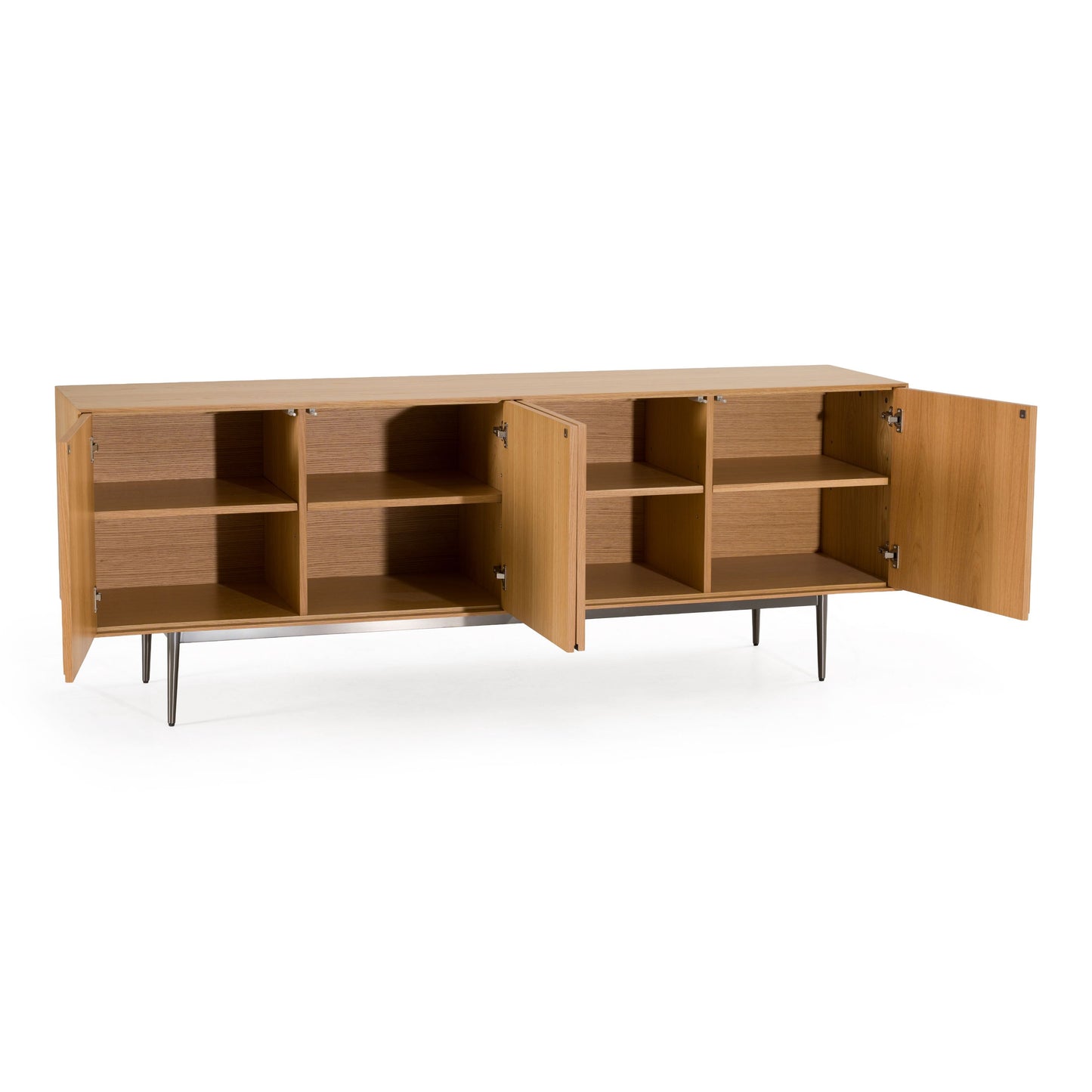 Azteca Modern White Oak Sideboard with Black Geometric Pattern