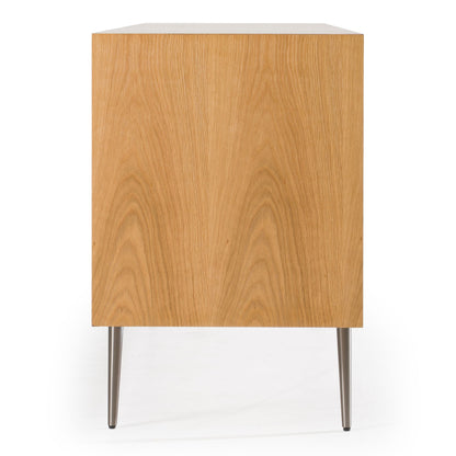 Azteca Modern White Oak Sideboard with Black Geometric Pattern