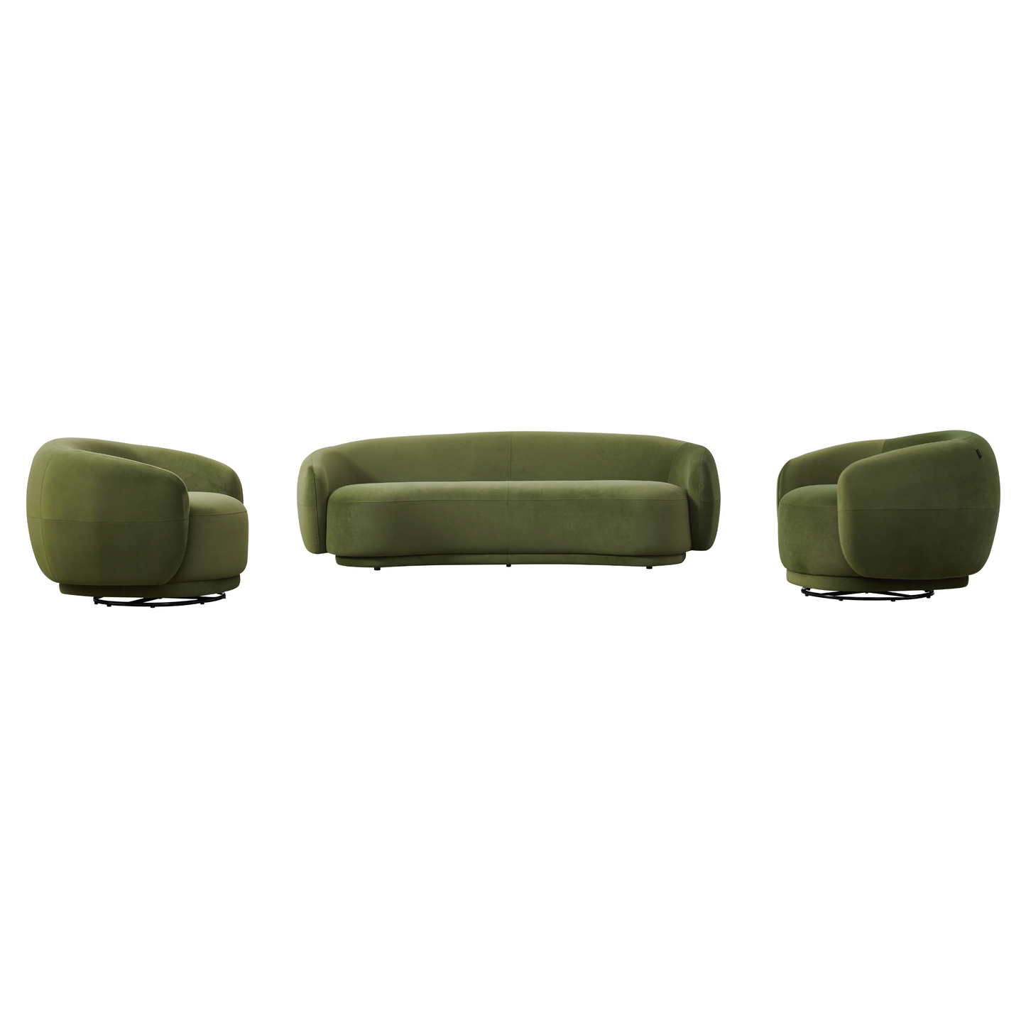 Andrew Modern Green Fabric Sofa Set