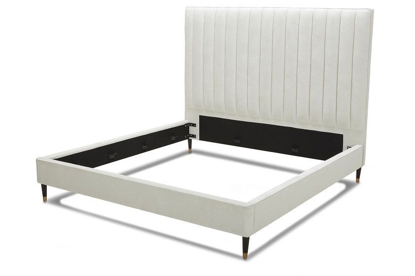 Modrest Hemlock - Contemporary White Fabric Bed