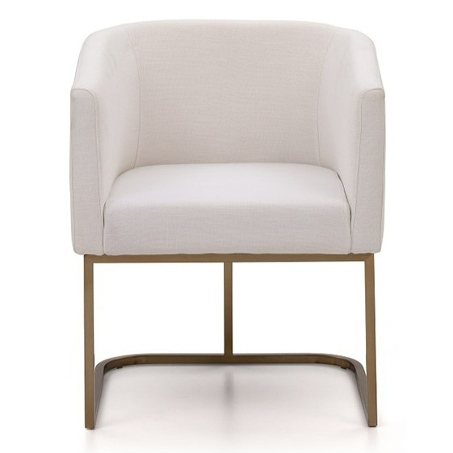 Yukon White and Antique Brass Dining Chair