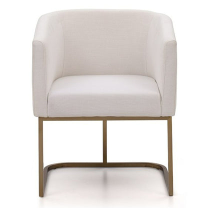 Yukon White and Antique Brass Dining Chair