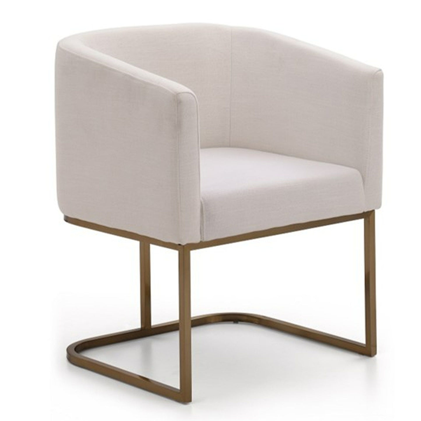 Yukon White and Antique Brass Dining Chair