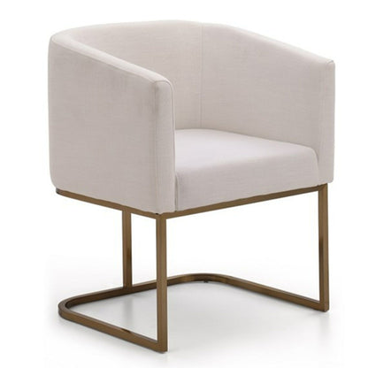 Yukon White and Antique Brass Dining Chair