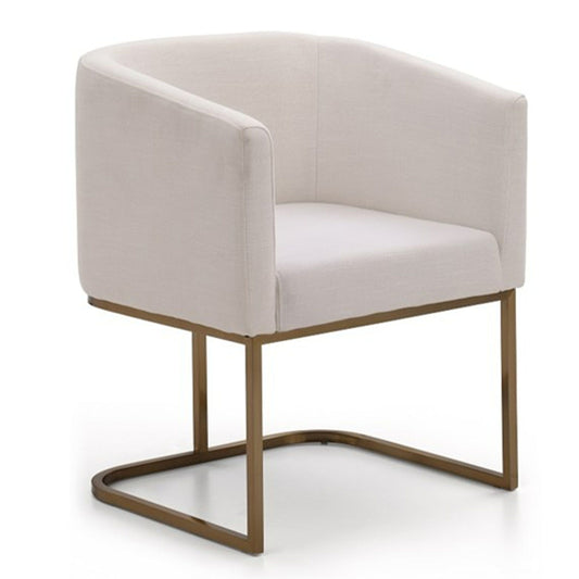 Yukon White and Antique Brass Dining Chair