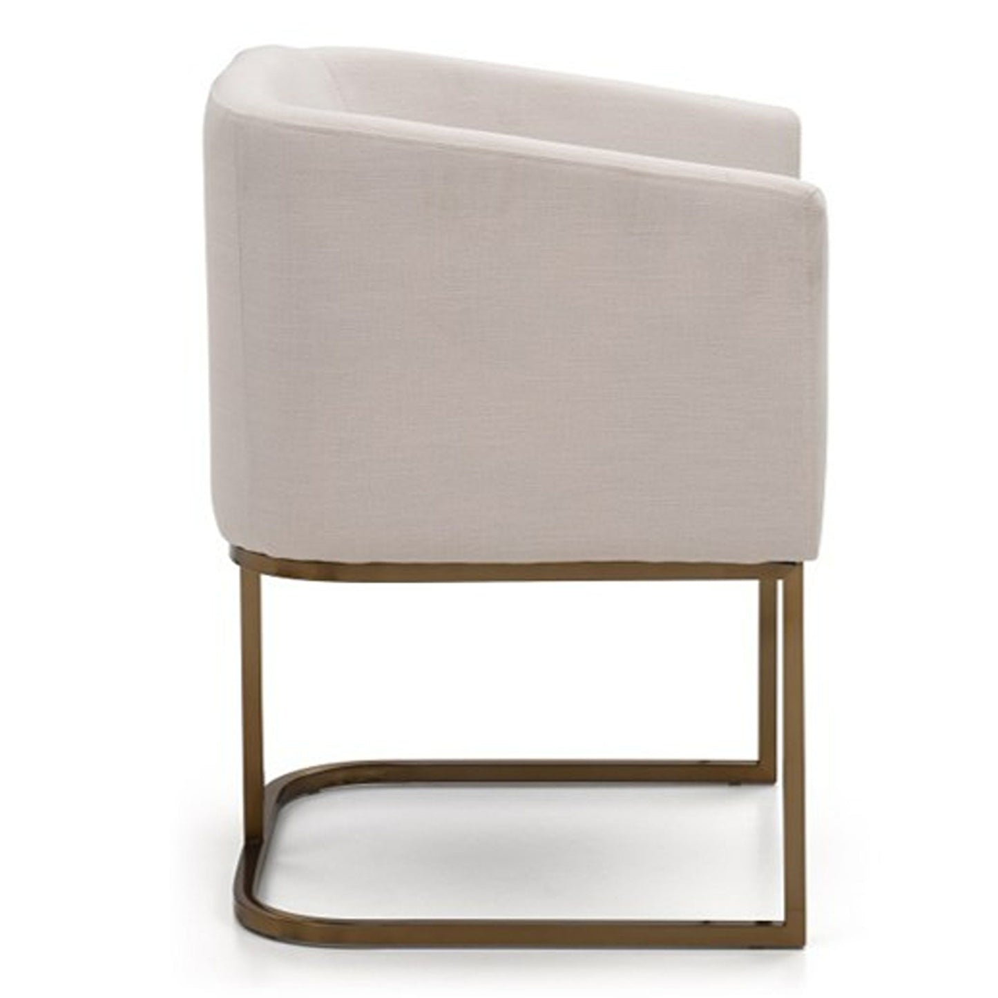 Yukon White and Antique Brass Dining Chair