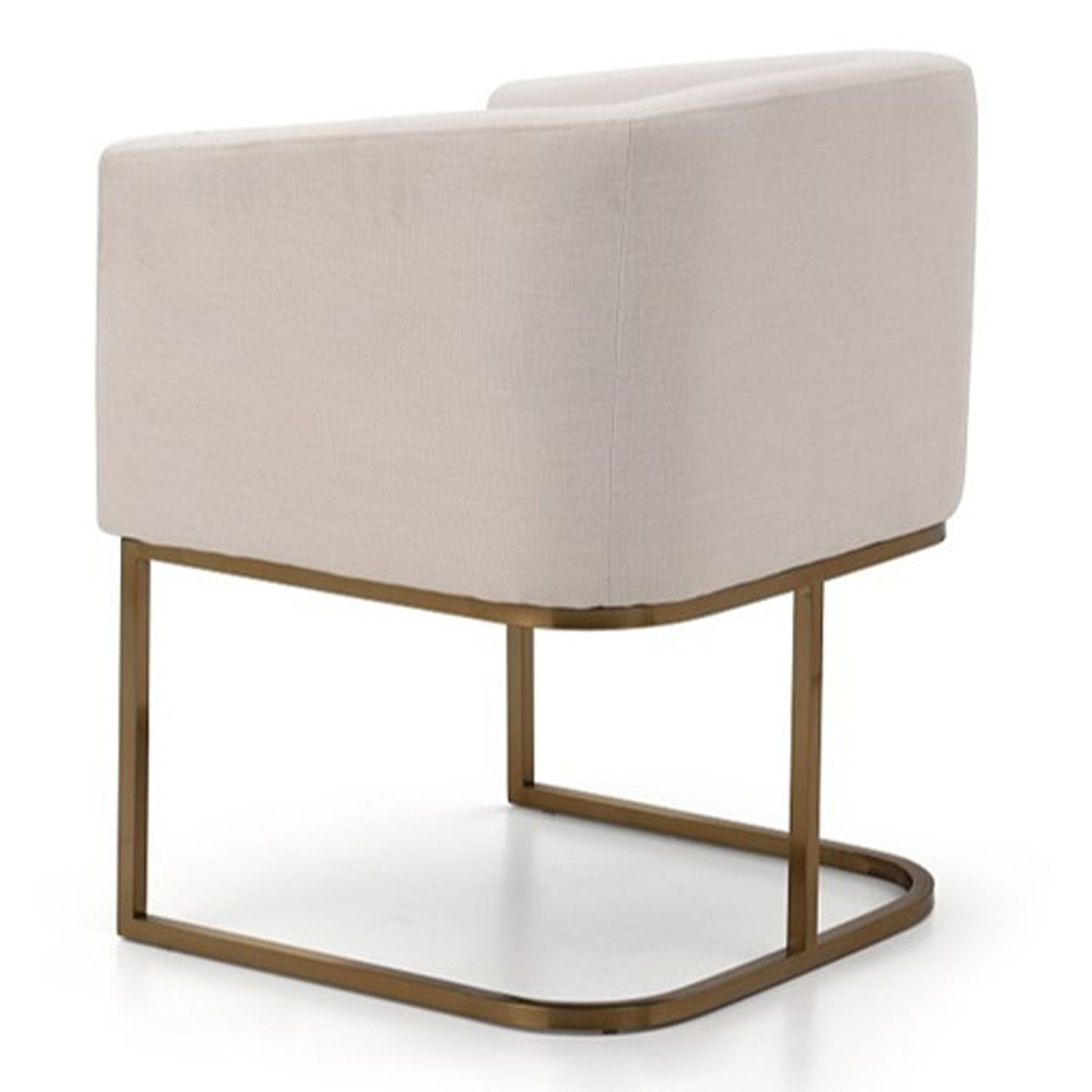 Yukon White and Antique Brass Dining Chair