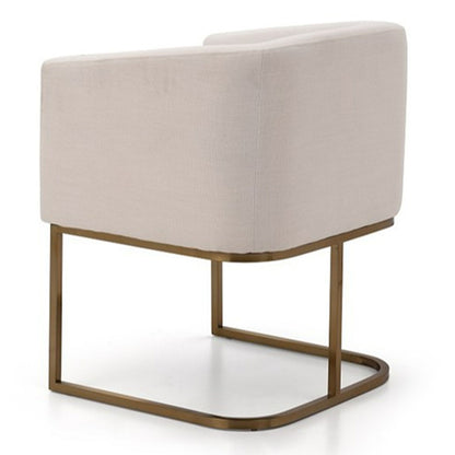 Yukon White and Antique Brass Dining Chair