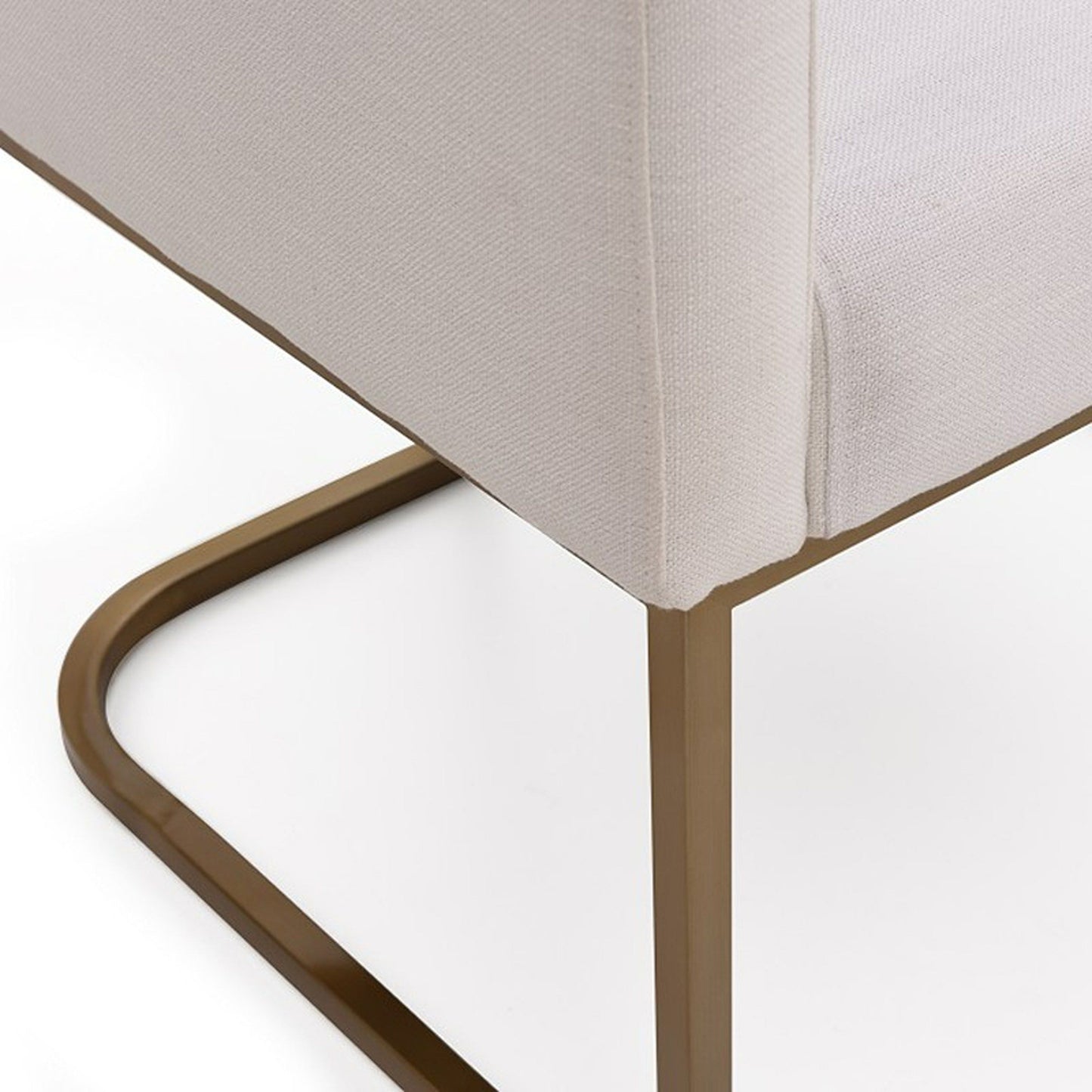 Yukon White and Antique Brass Dining Chair
