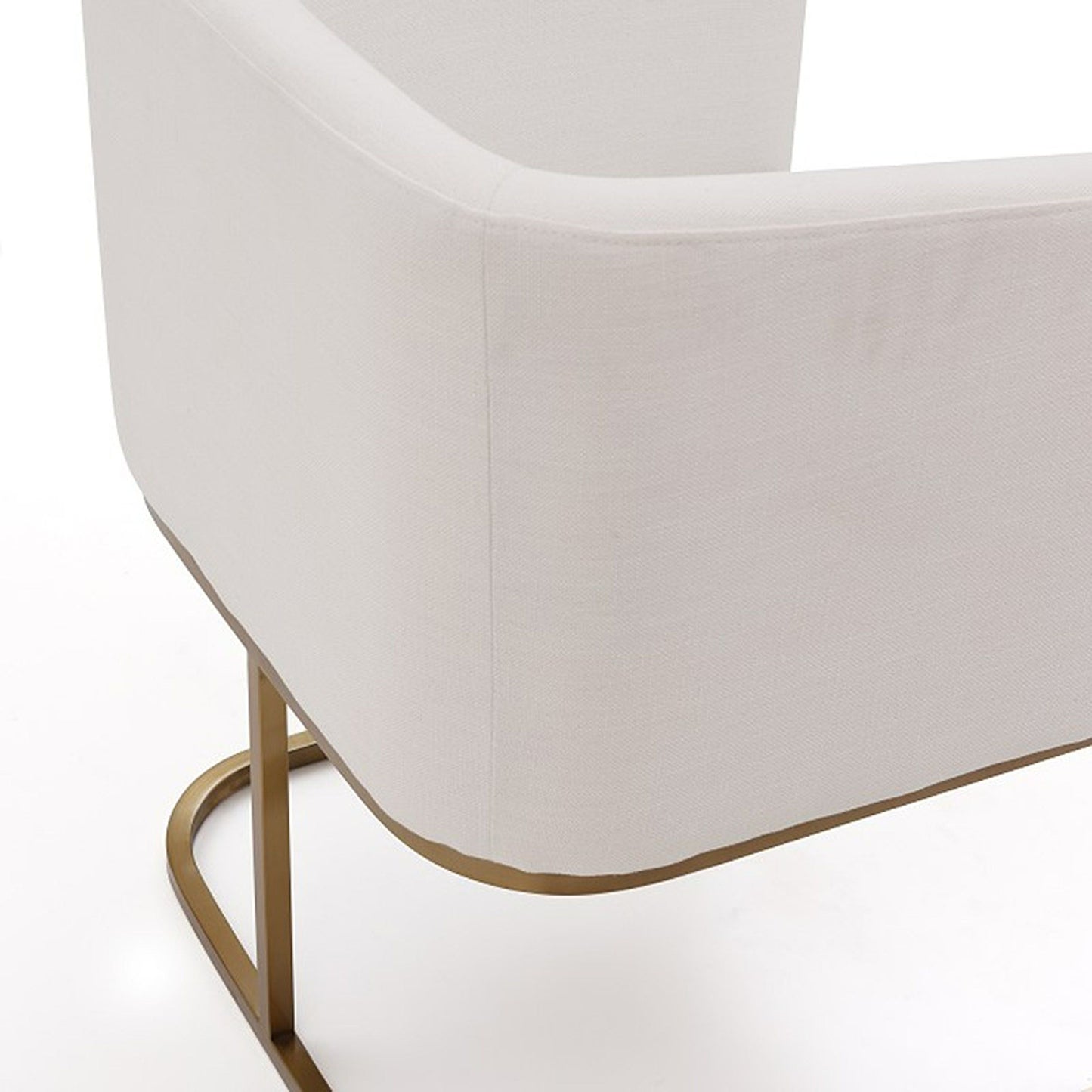 Yukon White and Antique Brass Dining Chair
