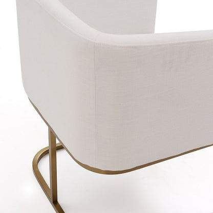 Yukon White and Antique Brass Dining Chair