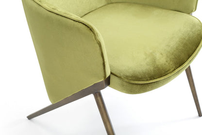 Modrest Coreen Modern Green Velvet Accent Chair – Luxurious Style and Comfort