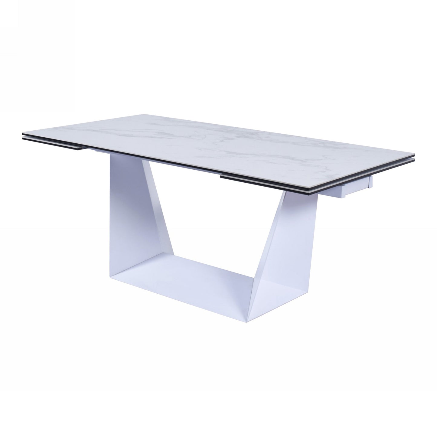 Baldwin White Ceramic Extendable Dining Table