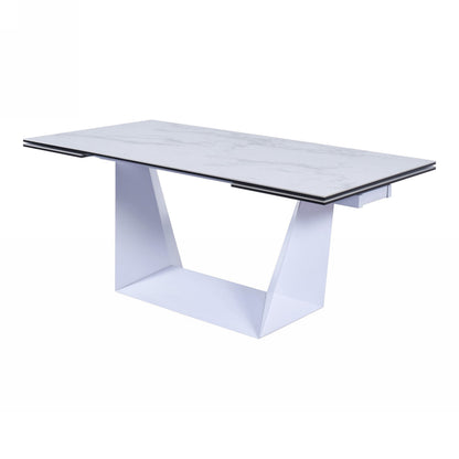 Baldwin White Ceramic Extendable Dining Table