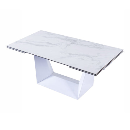 Baldwin White Ceramic Extendable Dining Table