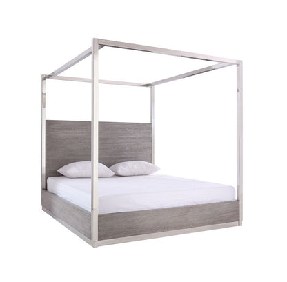 Arlene Grey Elm and Stainless Steel Bedroom Set
