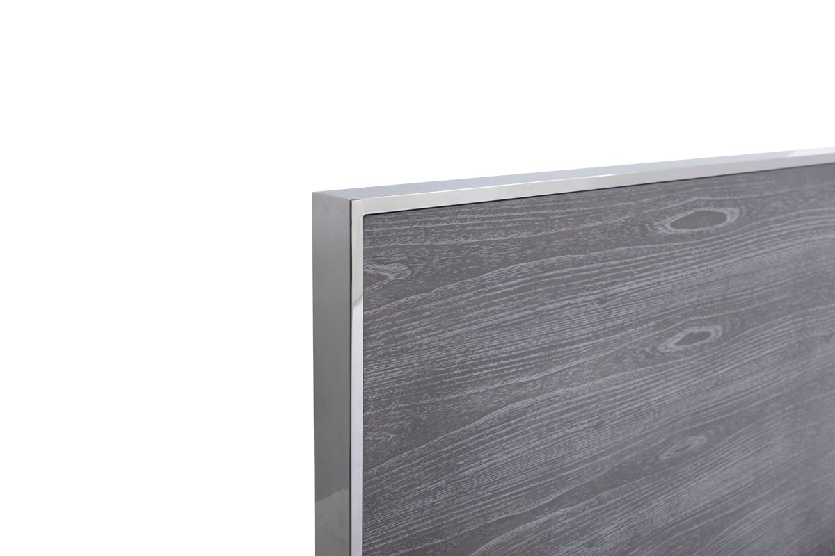 Charlene Grey Elm and Stainless Steel Platform Bed