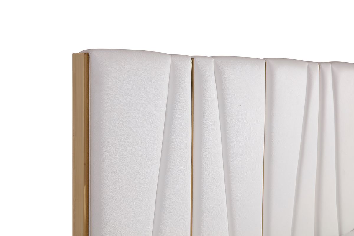 Nixa Modern White and Gold Bedroom Set