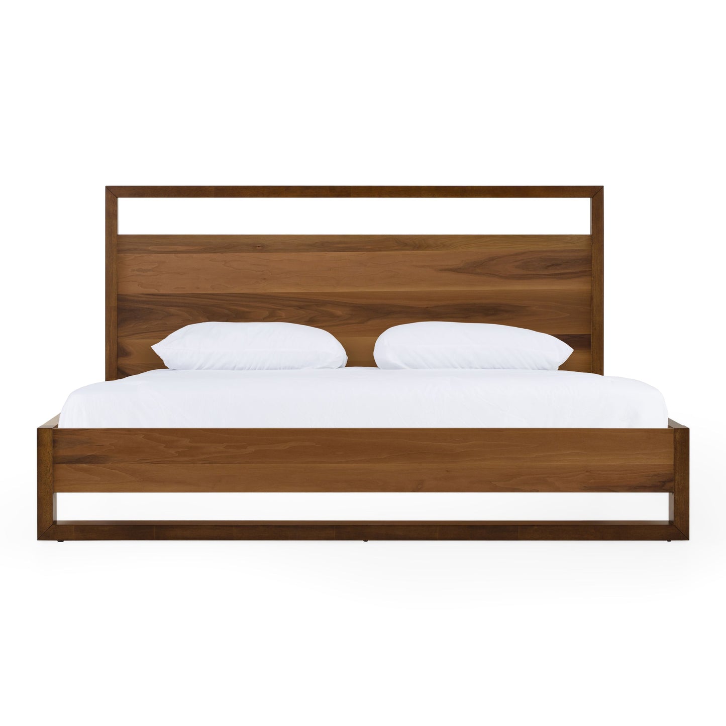 Berlin Walnut Platform Bed – Walnut Finish with Slatted Base