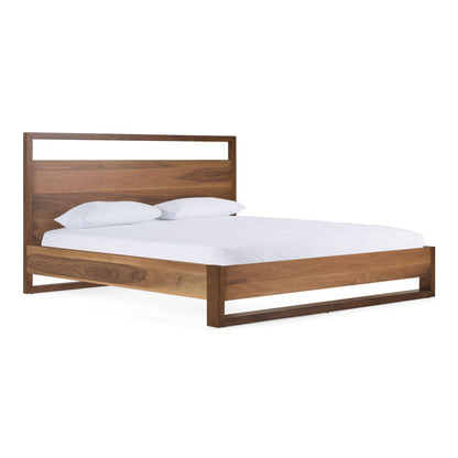 Berlin Walnut Platform Bed – Walnut Finish with Slatted Base
