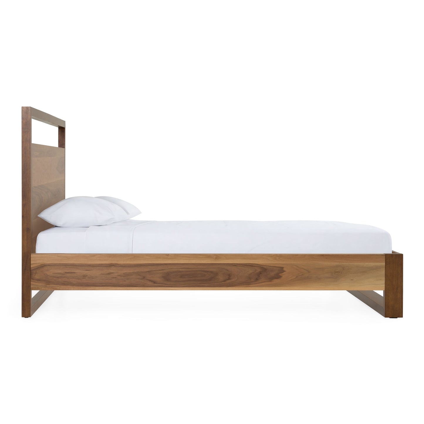 Berlin Walnut Platform Bed – Walnut Finish with Slatted Base