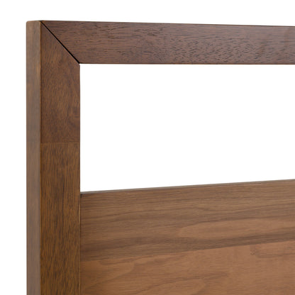 Berlin Walnut Platform Bed – Walnut Finish with Slatted Base