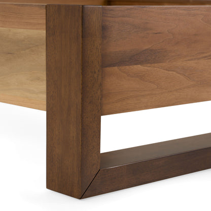 Berlin Walnut Platform Bed – Walnut Finish with Slatted Base